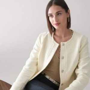 NWT White House Black Market Soft Tweed Cream/Buttermilk Size 14